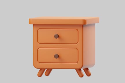 Preview: Cartoon nightstand with two drawers