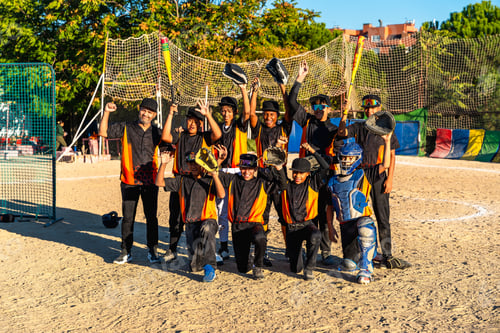 Preview: Youth baseball team celebrating victory on field