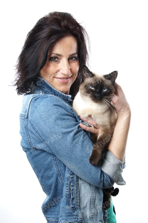 Preview: woman with siamese cat