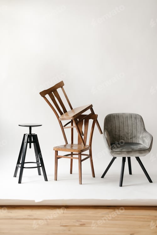 Preview: chairs on white background