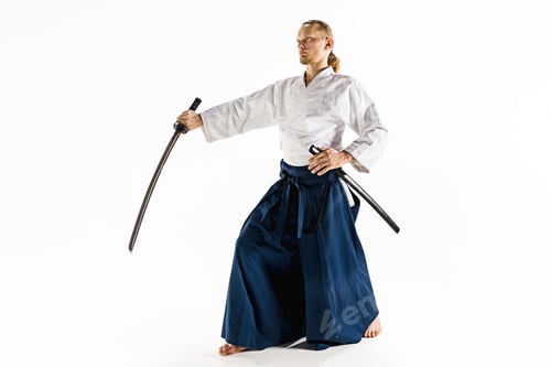 Preview: The young man are training Aikido at studio