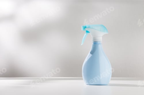 Preview: Blue spray bottle.