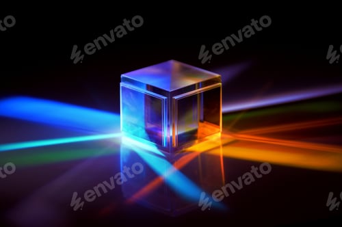 Preview: dispersion of artificial light, dichroic reflective square cube scattering beam of light into severa