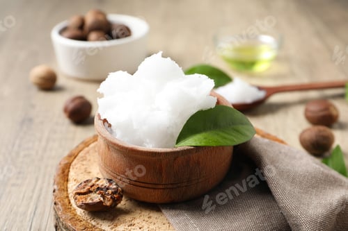 Preview: Concept of skin care cosmetics, Shea butter, close up
