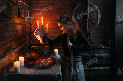 Preview: Scary witch reads spell over the pot, seance