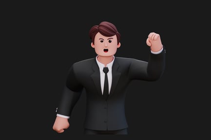 Preview: Man in suit with raised arm