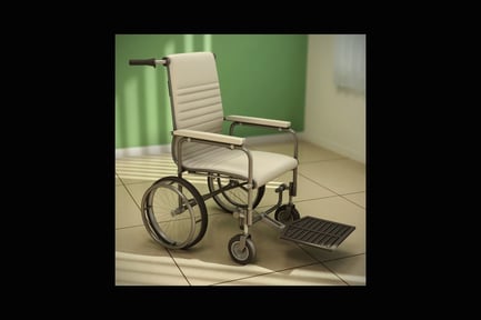 Preview: Wheelchair with tray and footrest