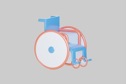 Preview: Cartoon wheelchair blue and white
