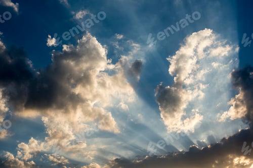 Preview: Sunlight with Cloudy Blue Sky Beauytiful Scene