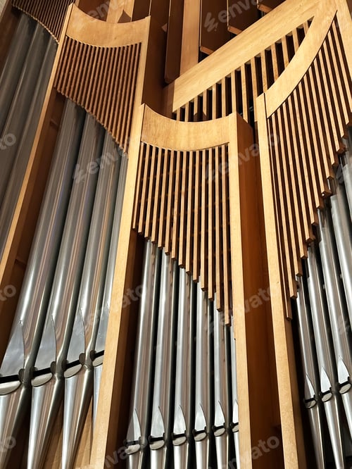 Preview: Close Up Of Organ Musical Instrument Fo Playing Music in Church