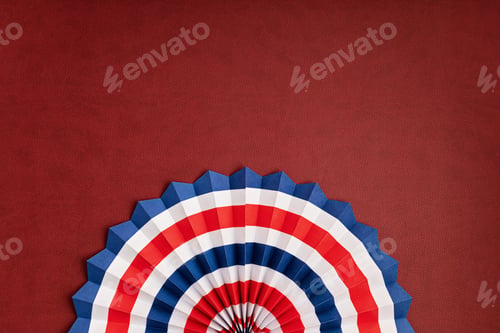 Preview: 4th of July holiday banner design. USA theme paper fans. Independence, Memorial Day pinwheels