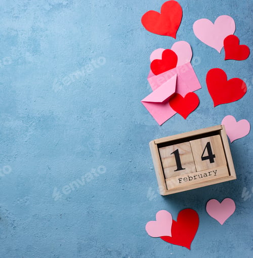 Preview: Valentines Day background with hearts