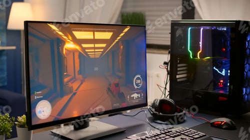 Preview: Close-up of empty gaming home studio