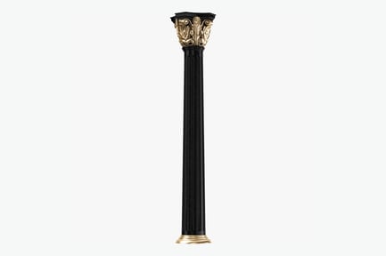 Preview: Black Marble Column with Golden Leaf Capital