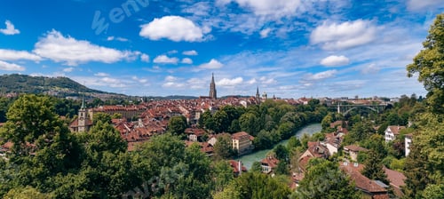 Preview: Beautiful panoramic view of Bern, Switzerland