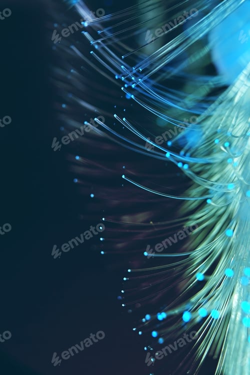 Preview: Amazing and vibrant macro of blue fiber optical