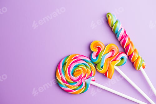 Preview: Various colorful lollipops.
