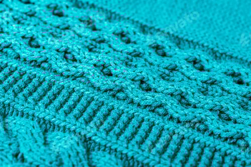 Preview: Close Up of Textured Knitted Blue Fabric