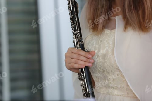 Preview: classic musical song student are learning to play a music instrument in sound studio musician class