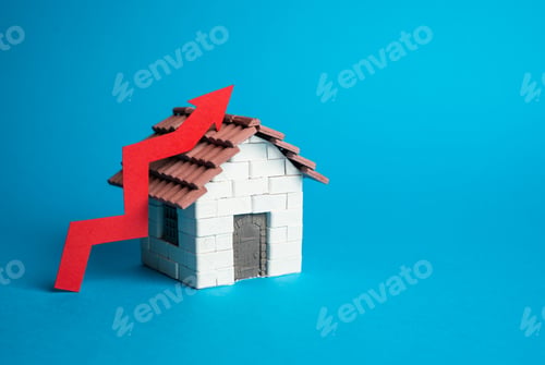 Preview: House and red arrow up.