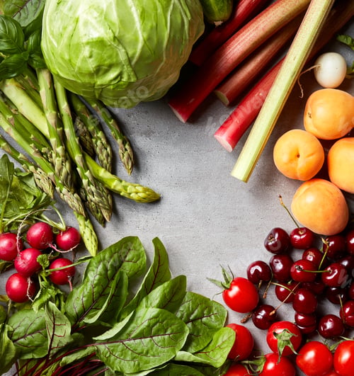 Vista previa: various fresh vegetables and fruits