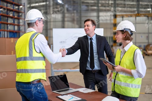 Preview: Group of worker in the warehouse factory