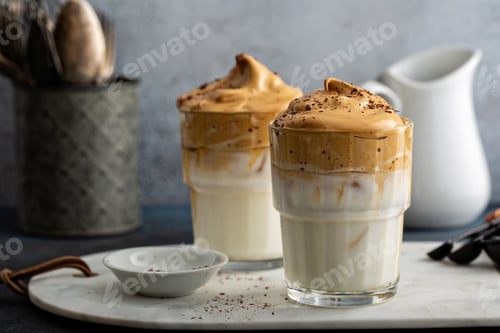 Preview: Dalgona coffee or whipped instant coffee