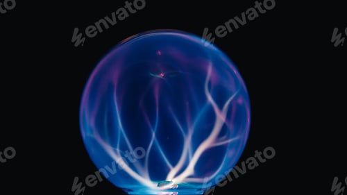 Preview: Touching Plasma Ball on black background