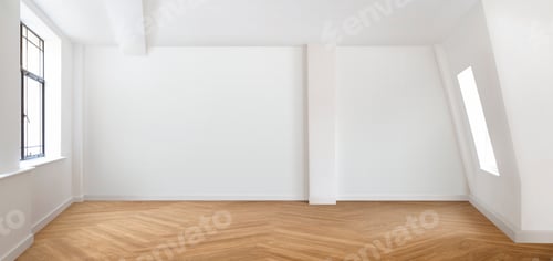 Preview: Empty minimal room with windows and natural light