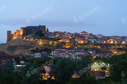 Preview: VIew of Melfi, Basilicata, by night