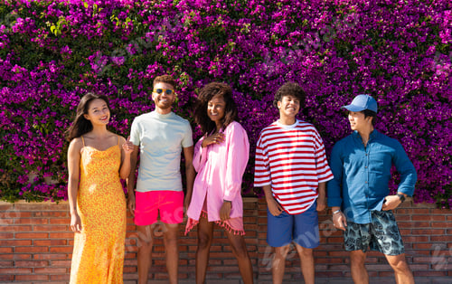 Preview: Group of young best friends bonding outdoors