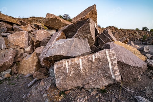 Preview: Stone materials near old flooded stone quarry