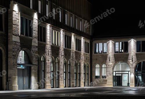 Preview: Night view of the walls of a palace.