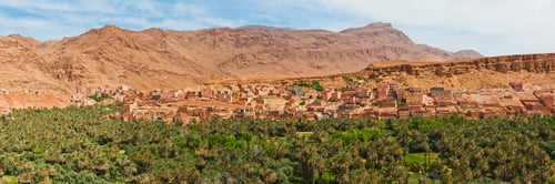 Preview: Typical remote Moroccan desert town on the road to Todra Gorge, Morocco, North Africa, Africa