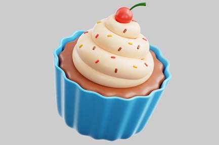 Preview: Cupcake in a blue wrapper