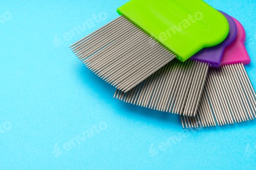 Preview: Comb for lice removing on blue background