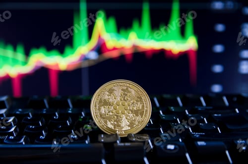 Preview: Bitcoin ADA coin token digital crypto currency coin for decentralized financial banking