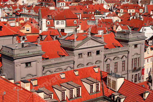 Preview: View of the stunning architecture of Prague, with a multitude of terracotta roofs