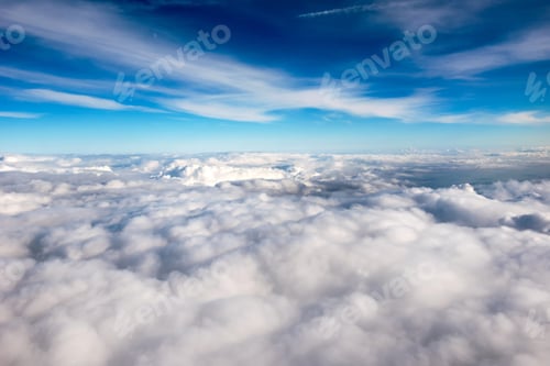 Preview: Blue sky above a layer of white clouds