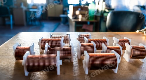 Preview: Close-up of twisted copper wire coils
