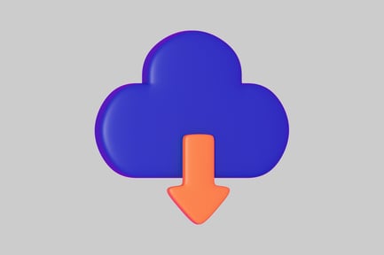 Aperçu: Nuage bleu avec flèche orange