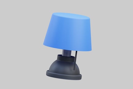 Preview: Tilted table lamp with round base and lampshade