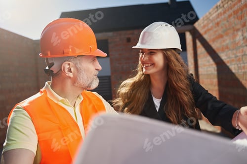 Preview: Team work and collaboration of architects at the building site