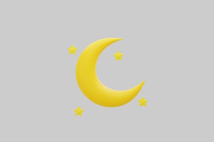 Preview: Crescent moon with five stars