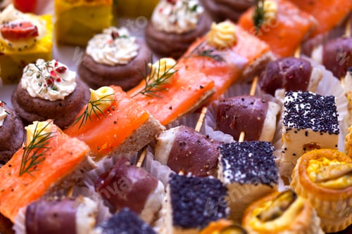 Delicious array of gourmet appetizers for catered event