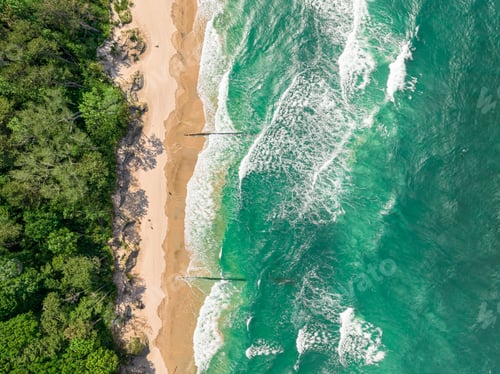 Preview: Stormy waves on Baltic sea. Aerial view of nature