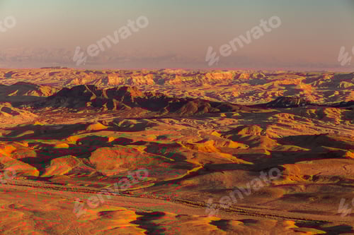 Preview: Sunset in the Negev desert. Makhtesh Ramon Crater
