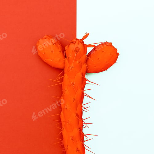 Preview: Painted cactus. Minimal style design
