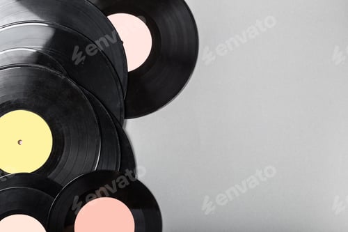 Preview: vintage vinyl on gray background