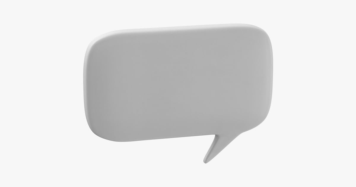 Rounded Rectangular Thought Bubble 3D, Incl. bubble & icon - Envato